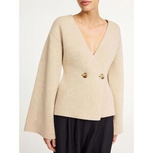 MALENE BIRGER  Tinley wool cardigan khaki size M $750msrp